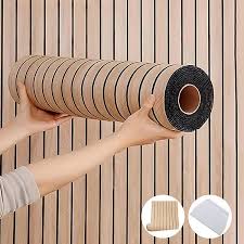 3M 3D Wood Grain Panel Effect Wallpaper Stick Self Adhesive Wood Slat Wall Paper